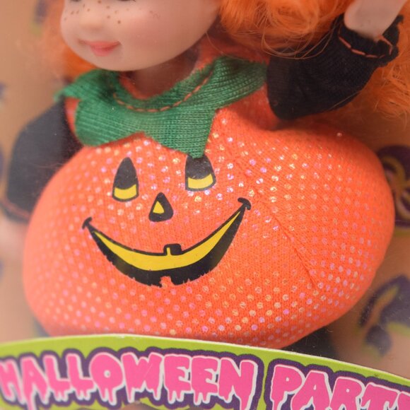 2007 Barbie Halloween Party Kelly Miranda Pumpkin Jack O Lantern Costume Orange - Picture 8 of 10